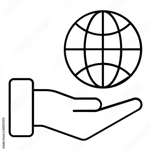 Save The Planet Thin Line Icon