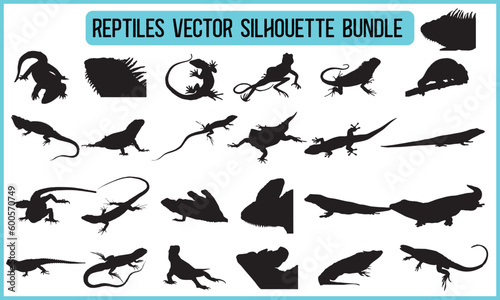 reptiles vector silhouette bundle - SVG, frog t shirt design, Hand drawn lettering phrases, Calligraphy graphic design, templet, SVG Files for Cutting Cricut and Silhouette
