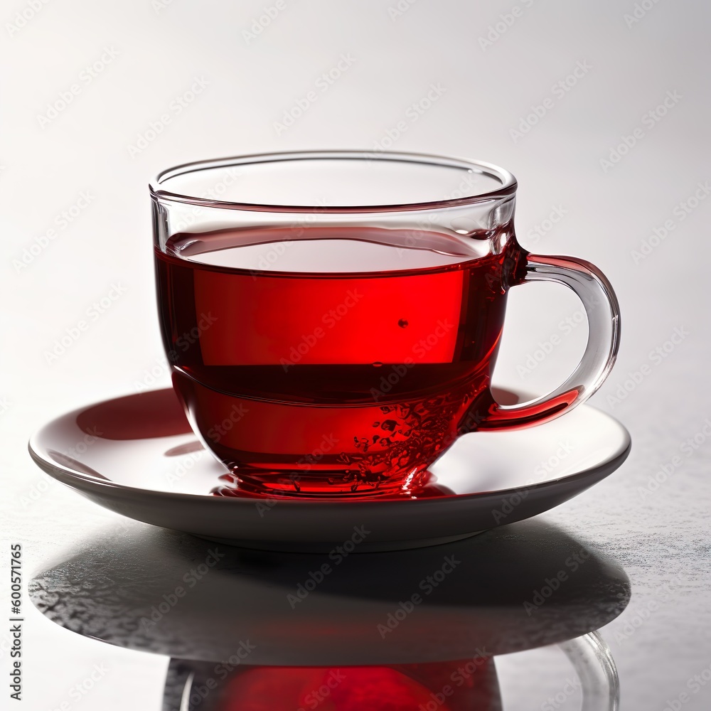 roter Tee in Tasse aus Glas - generative ai roter Tee in Tasse aus Glas - generative ai