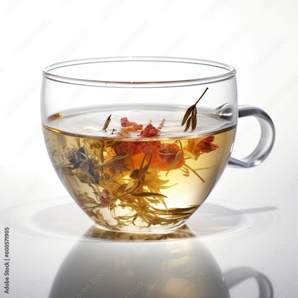 weißer Tee in Tasse aus Glas - generative ai weißer Tee in Tasse aus Glas - generative ai