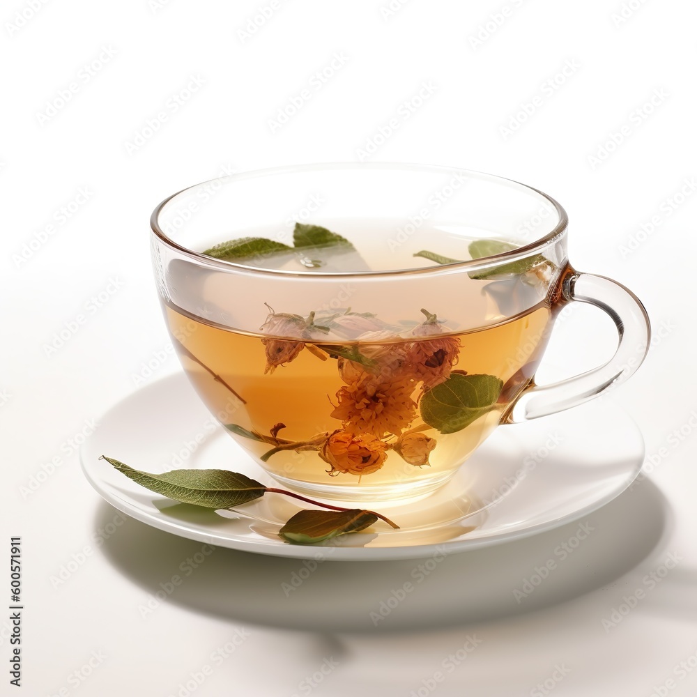 weißer Tee in Tasse aus Glas - generative ai weißer Tee in Tasse aus Glas - generative ai