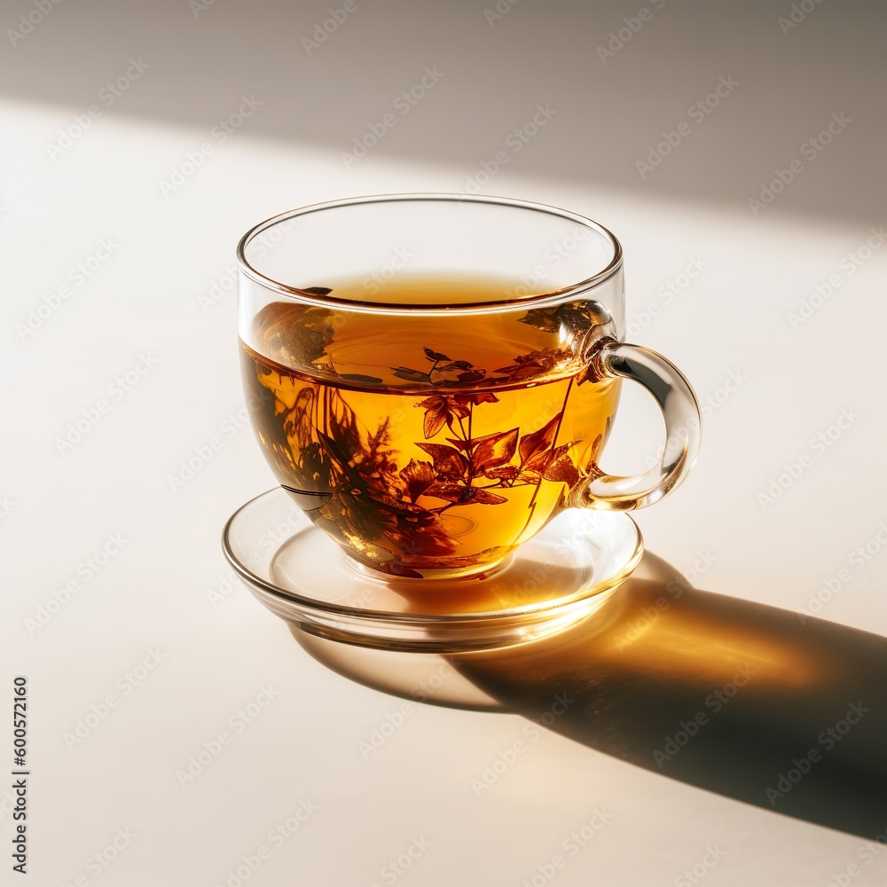 weißer Tee in Tasse aus Glas - generative ai weißer Tee in Tasse aus Glas - generative ai