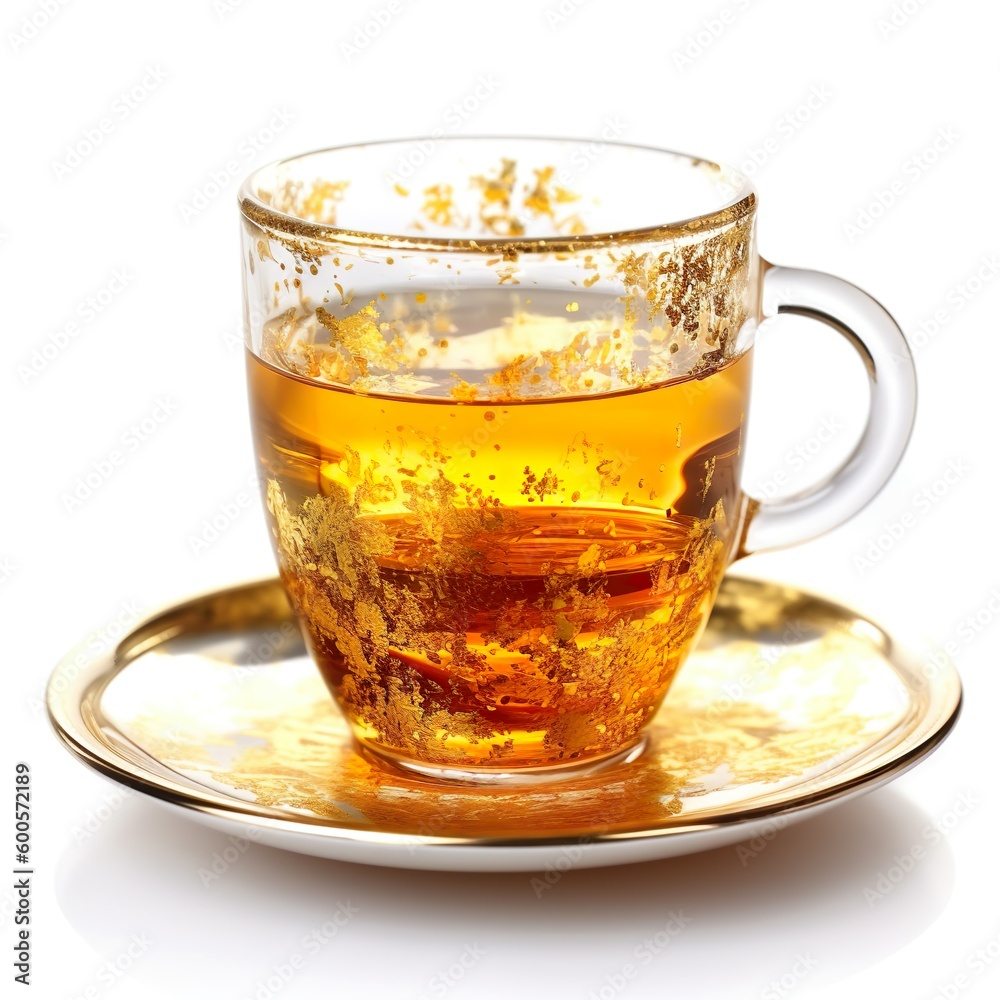 gold Tee in Tasse aus Glas - generative ai