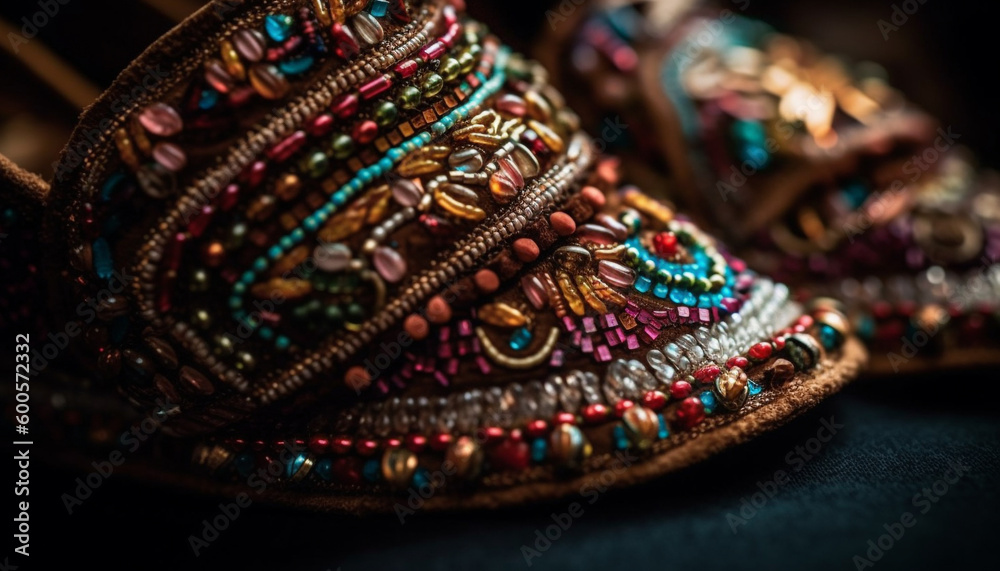 Fototapeta premium Indigenous cultures shine in ornate jewelry collection generated by AI