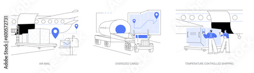 Shipping company services abstract concept vector illustrations.