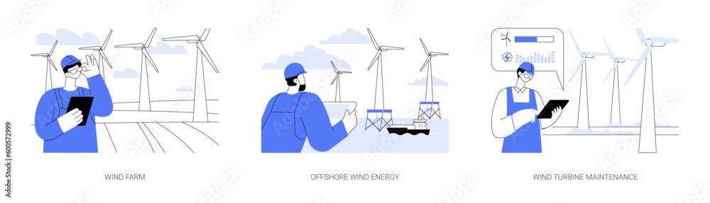 Wind energy abstract concept vector illustrations. Wind energy abstract concept vector illustrations.