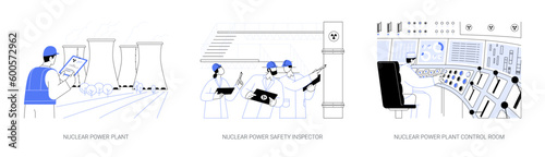 Nuclear energy abstract concept vector illustrations.