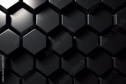 Onyx Hexagon Black Background Generative AI