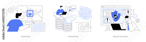 Data privacy abstract concept vector illustrations.