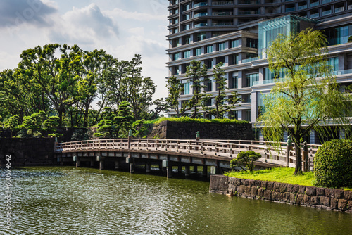 Bridge and Lake at Kokyo Gaien National Garden - Tokyo