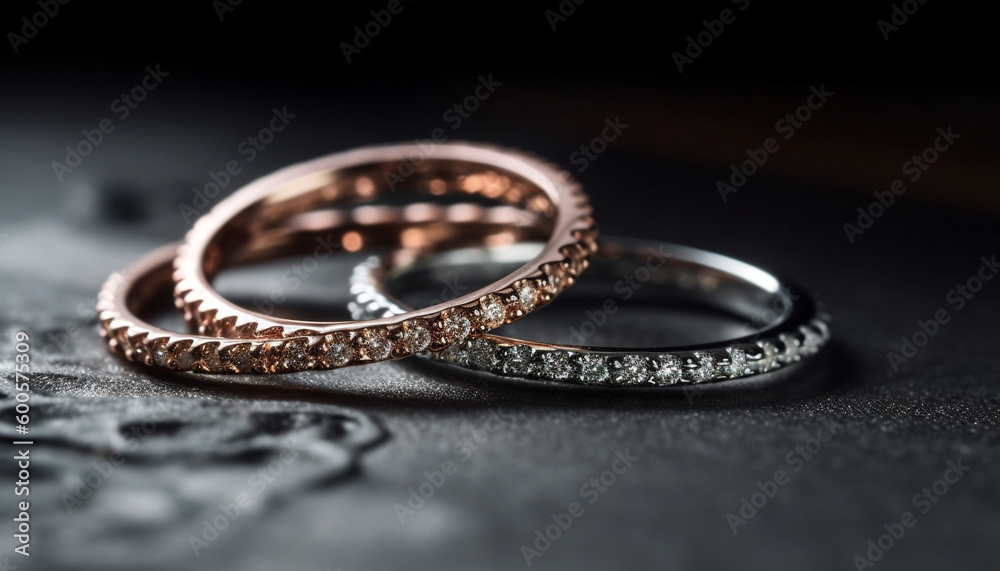 Shiny platinum wedding ring symbolizes eternal love generated by AI Shiny platinum wedding ring symbolizes eternal love generated by AI