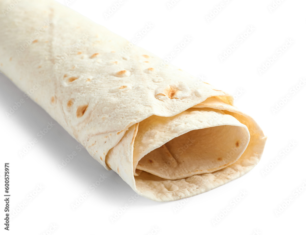 Thin lavash on white background Thin lavash on white background