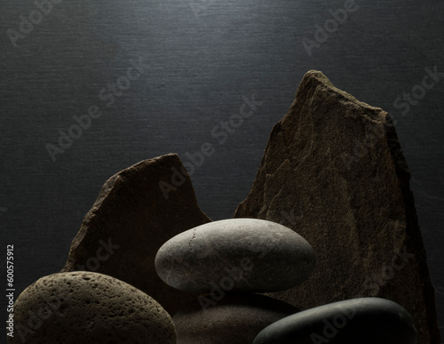 Photography zen stones for podium stand pedestal platform background