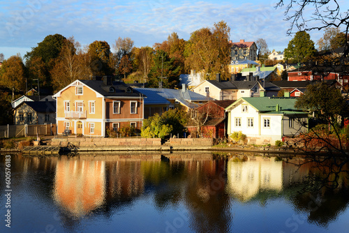 Reflections in the scenic town of Porvoo, Finland