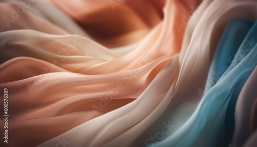 Smooth silk waves in vibrant multi color pattern generated by AI