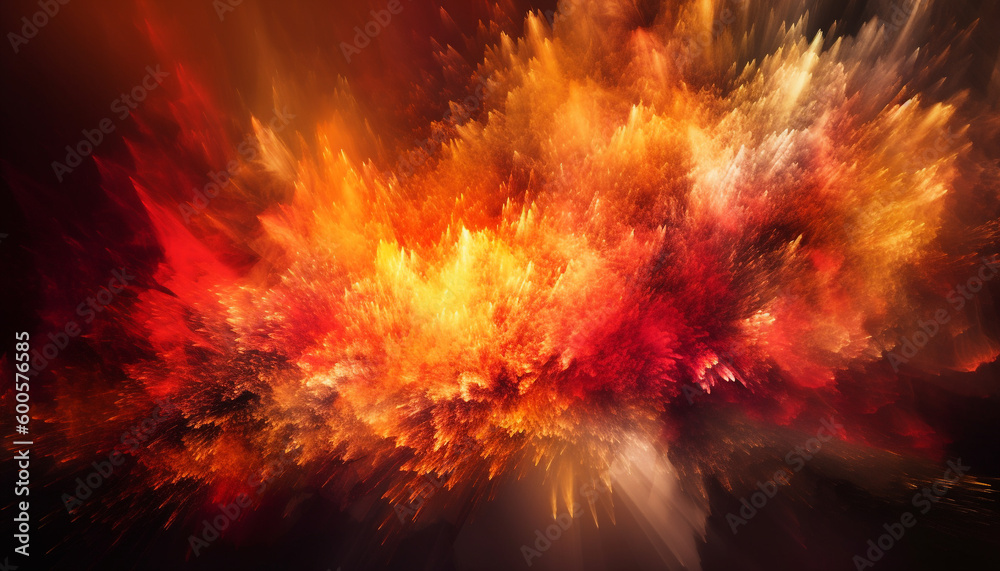 Vibrant colors explode in abstract space fantasy generated by AI