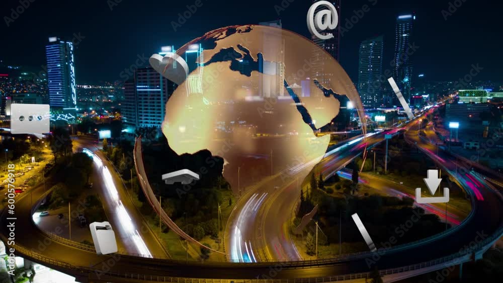 Smart city IOT internet of thing ICT digital technology futuristic, automation management smart digital technology VPN cyber security power energy sustainable metaverse city virtual augmented. High