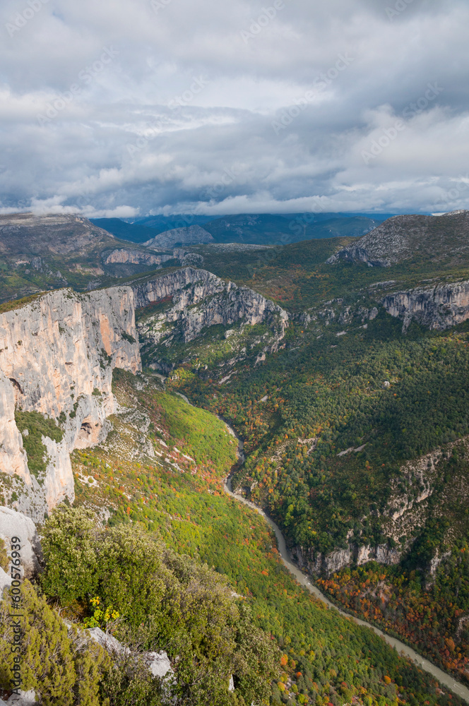France.Verdon river in autumn.Verdon Gorge is a river canyon in southeastern France. Carved by the Verdon River, it has white-water rapids and cliffs. 