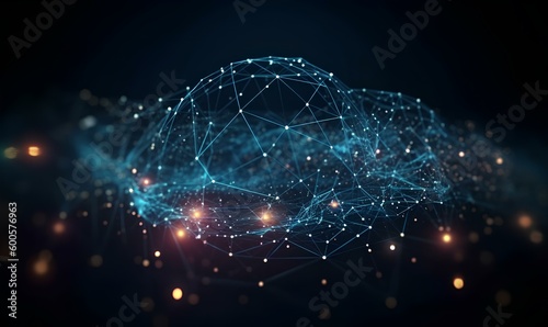 technology internet global connection for business and digital marketing, digital link tech conceptual background. generative AI