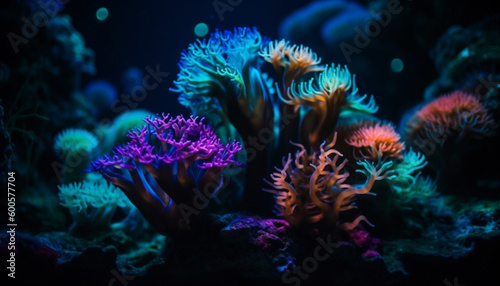 Colorful sea life thrives in underwater paradise generated by AI © djvstock