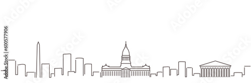 Buenos Aires Dark Line Simple Minimalist Skyline With White Background