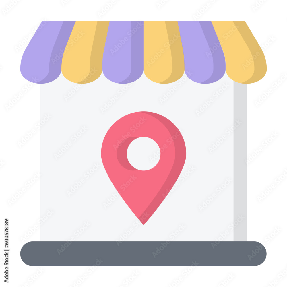 Fototapeta premium Shop Location Flat Icon