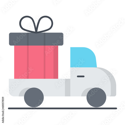 Gift Delivery Flat Icon