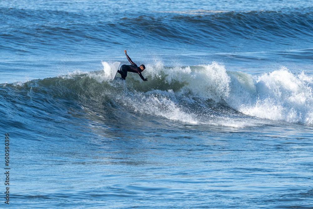 Man surfing atlantic ocean waves Man surfing atlantic ocean waves
