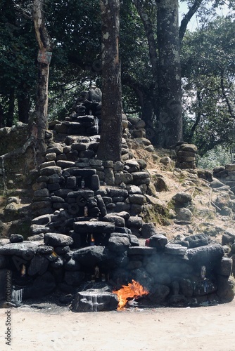 View of Iximche Mayan ruins in Tecpán, Guatemala photo