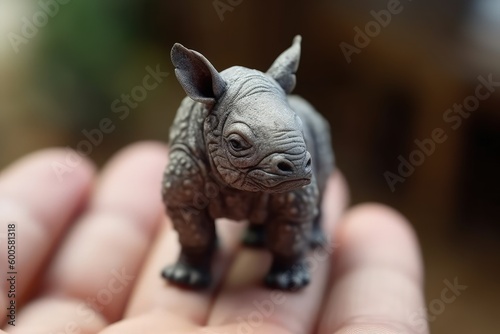 Very small, tiny animal tamed in the hands, very cute and adorable, generative ai © Gizmo
