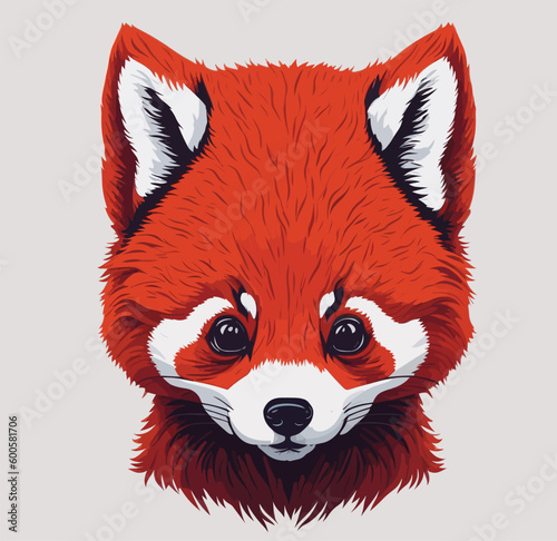 Fototapeta Naklejka Na Ścianę i Meble -  Cute and fluffy Chinese red panda. Vector character low poly illustration. Polygonal style trendy modern logo design. Suitable for printing on a t-shirt