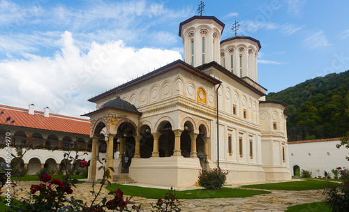 Horezu Monastery considered masterpiece of Brancovenesc style, Wallachia, Romania photo