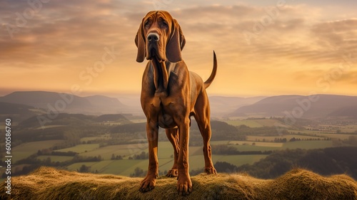 The Majestic Hunter  A Bloodhound Portrait