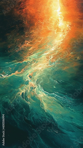 Abstract splashing water background artwork created using generative ai