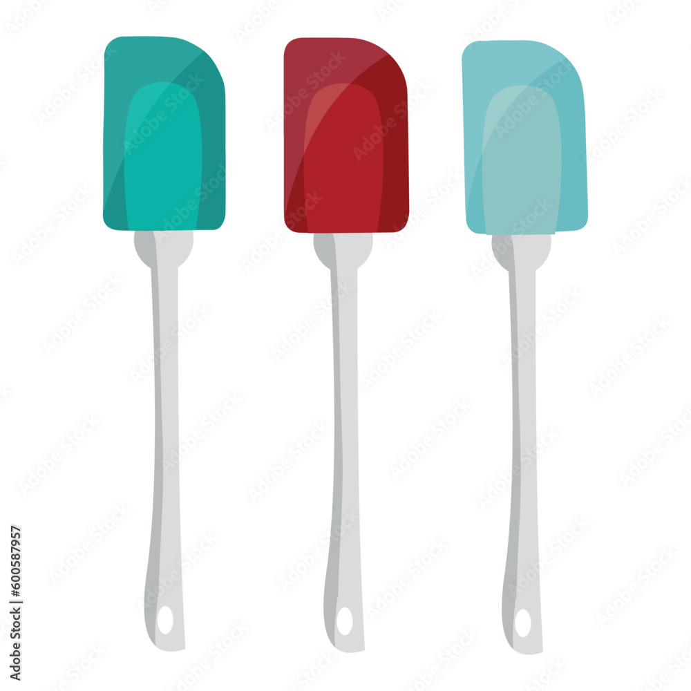 Silicone spatulas on white background Silicone spatulas on white background
