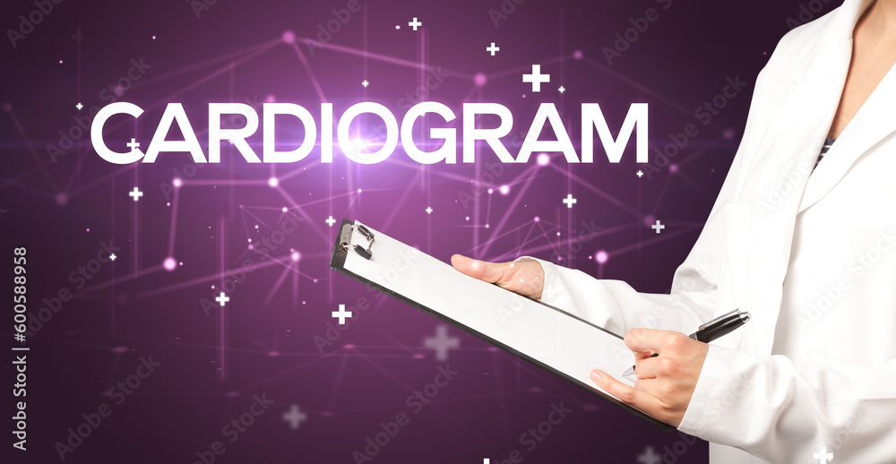 Doctor fills out medical record Doctor fills out medical record