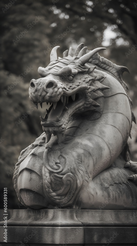 Dragon stone statue created with AI Dragon stone statue created with AI