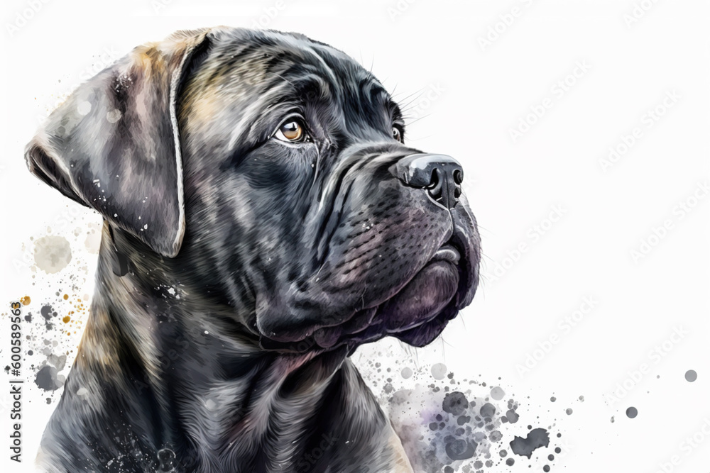 Generative AI. Illustration of the Cane Corso Dog, Italian Mastiff, a large breed.