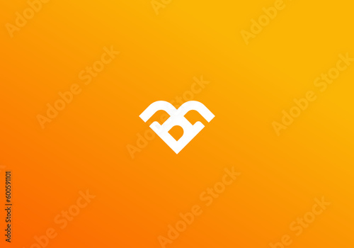 Logo Letter B or D or BD or DB in abstract shape. minimalist, modern, corporate, technology, company. editable color and file