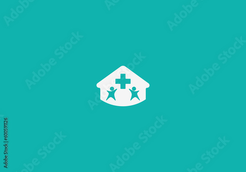 Logo Medical Clinic Kids. Modern, Minimalist, Typography, Business, Medical, Hospital, Technology. Editable color.