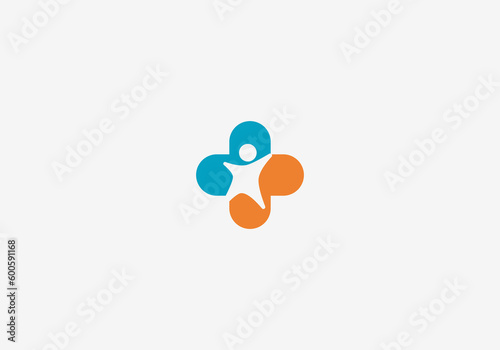 Logo Medical Clinic Kids. Modern, Minimalist, Typography, Business, Medical, Hospital, Technology. Editable color.