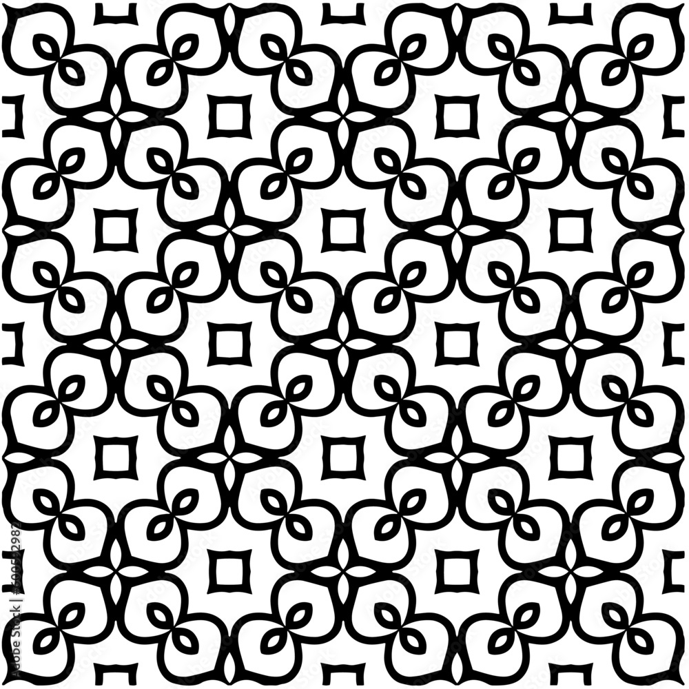 Abstract seamless monochrome pattern on white background for coloring. Design for banner, card, invitation, postcard, textile, fabric, wrapping paper, coloring book. Abstract seamless monochrome pattern on white background for coloring. Design for banner, card, invitation, postcard, textile, fabric, wrapping paper, coloring book.