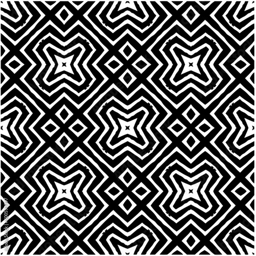 Wallpaper Mural Abstract seamless monochrome pattern on white background for coloring. Design for banner, card, invitation, postcard, textile, fabric, wrapping paper, coloring book. Torontodigital.ca