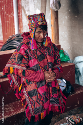Andean man from Cusco making a payment to the land and cleaning, tradition and ancestral custom
