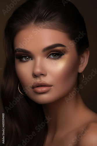 A girl with makeup on, ai-generated artwork