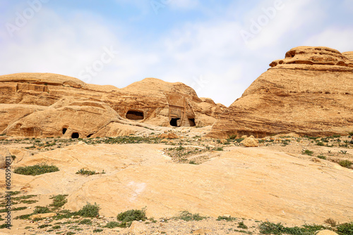 Bedouin caves in the desert in Jordan