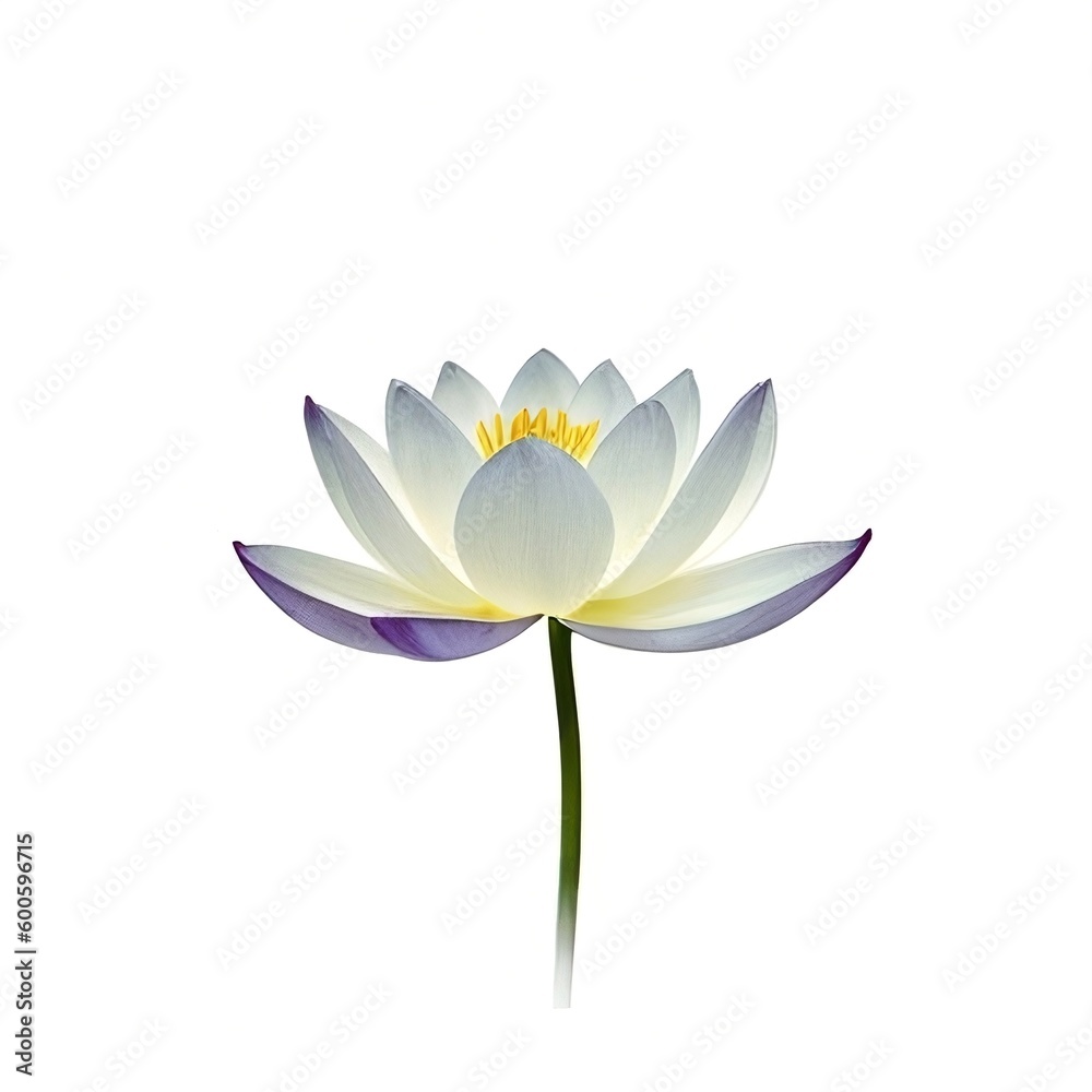 Lotus flower watercolor, generative ai illustration on white background