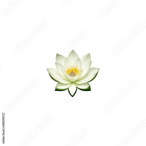 Lotus flower watercolor, generative ai illustration on white background