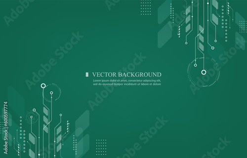 Modern vector technology background.cyber network.green wallpaper.geometric.computer system.