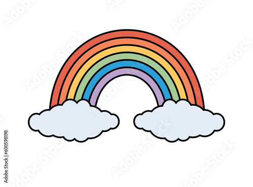 Vector retro groovy lgbt rainbow isolated on white background